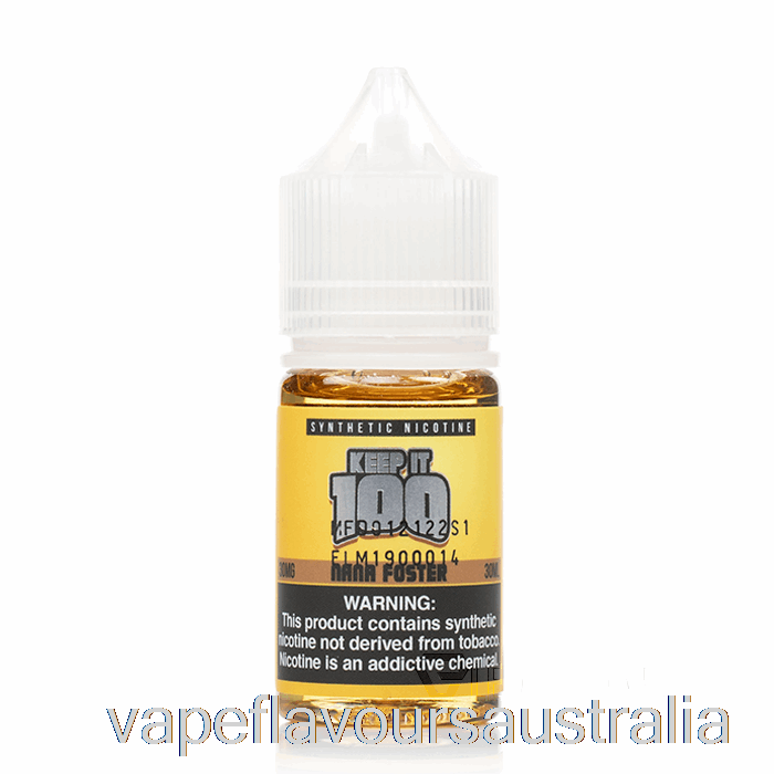 Vape Nicotine Australia Nana Foster Salts - Keep It 100 - 30mL 30mg